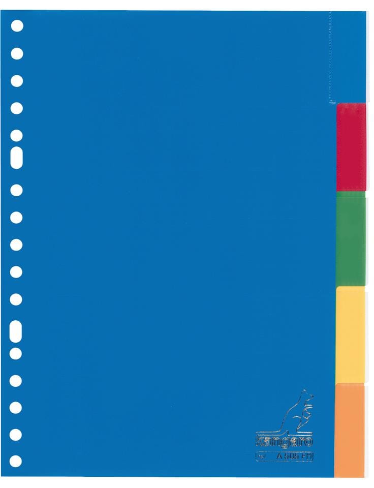 Tabblad Kangaro A5 venster PP 120 micron assorti 17-gaats 5-delig