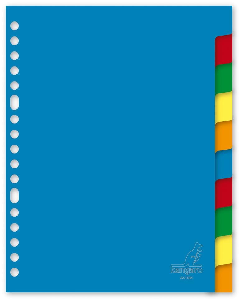 Tabblad Kangaro A5 blanco PP 120 micron assorti 17-gaats 10-delig