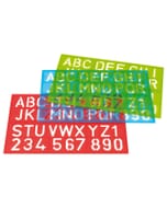 Gabarits lettres et chiffres en couleurs assorties