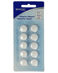 magneet Westcott wit pak à 10st. Ø 15x8mm, 100g