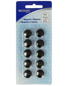 magneet Westcott zwart pak à 10st. Ø 15x8mm, 100g