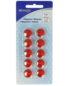 magneet Westcott rood pak à 10st. Ø 15x8mm, 100g