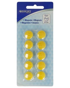 magneet Westcott geel pak à 10st. Ø 15x8mm, 100g