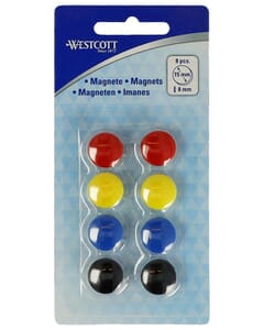 magneet Westcott assorti pak à 8st. Ø 15x8mm, 100g