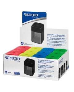 puntenslijper Westcott kunststof metalen slijper enkel vierkant assorti display a 12 stuks