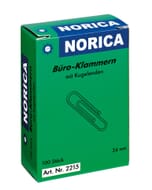 paperclips Norica 24mm verzinkt met kogeleind doos a 100 stuks