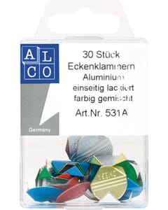 hoekclips Alco aluminium assorti doos 30 stuks