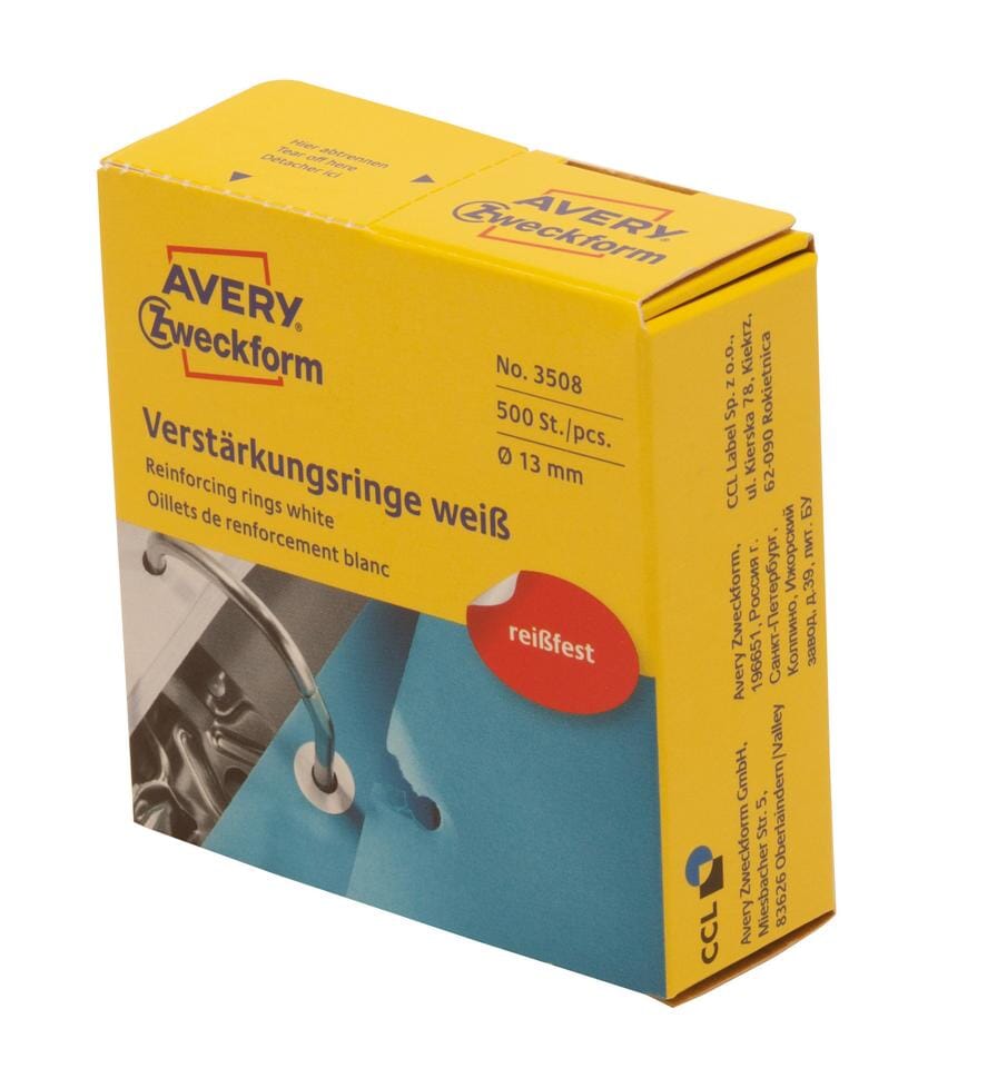 versterkingsringen Zweckform 13mm 500 stuks wit