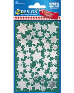 etiket Z-design Christmas pakje a 2 vel zilveren sterren