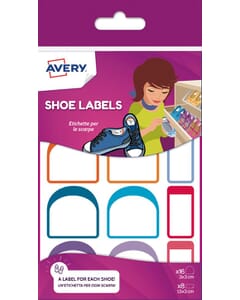 Etiket voor op schoenen Avery assorti, 24 etiketten