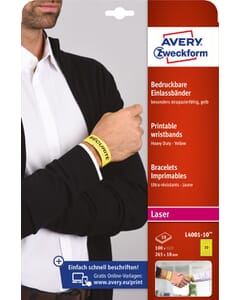 Bracelet imprimable Avery jaune