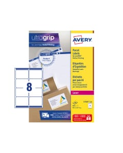 Verzendetiket Avery QuickPeel/Ultragrip 99,1x67,7mm wit 100 vel 8 etiketten per vel