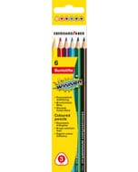 Kleurpotlood Eberhard Faber Winner driekantig assorti etui à 6 stuks