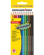 Kleurpotlood Eberhard Faber Winner driekantig assorti etui à 12 stuks