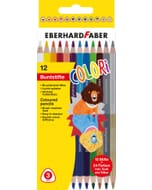 Kleurpotlood Eberhard Faber 2-zijdig gekleurd etui 12 stuks 24 kleuren