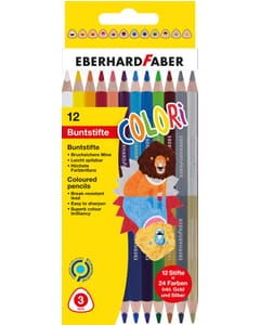 kleurpotlood Eberhard Faber 2-zijdig gekleurd etui 12 stuks 24 kleuren