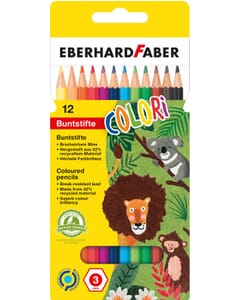 kleurpotlood Eberhard Faber 17,5cm kartonnen etui à 12 stuks assorti kleuren