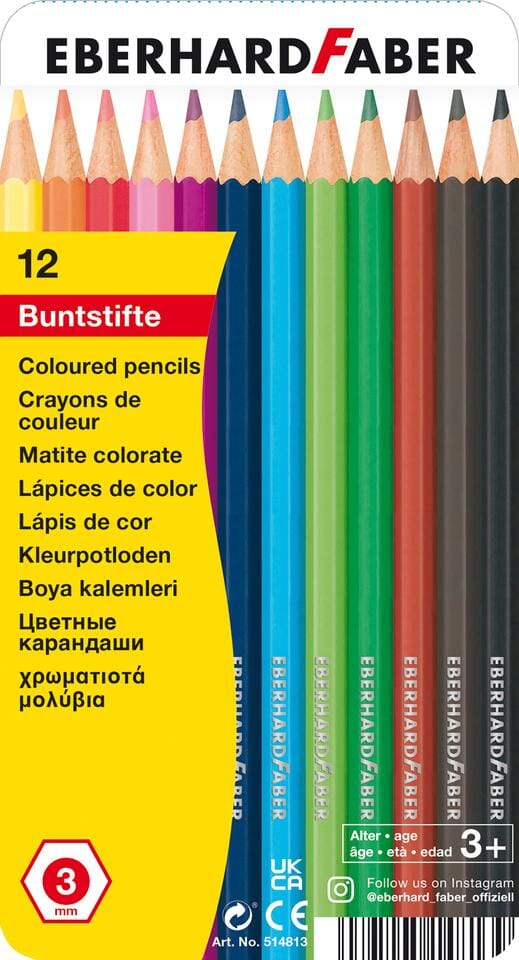 Kleurpotloden Eberhard Faber Classic metaaletui a 12 stuks