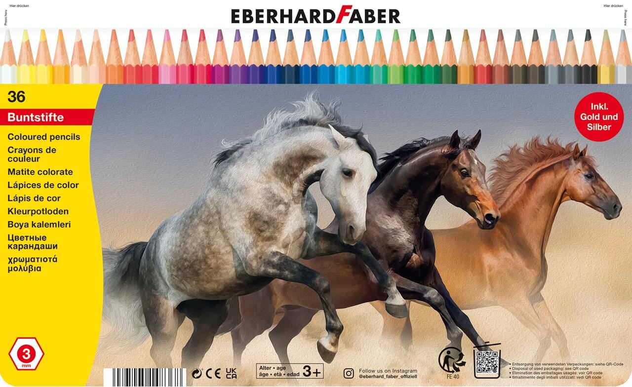Kleurpotloden Eberhard Faber Classic metaaletui a 36 stuks