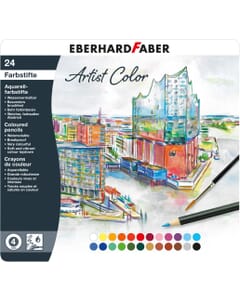 aquarelpotlood Eberhard Faber Artist Color metalen etui a 24 stuks