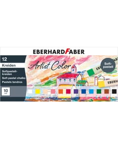 Craies pastel Eberhard Faber carrées, assorti, étui de 12 pces.