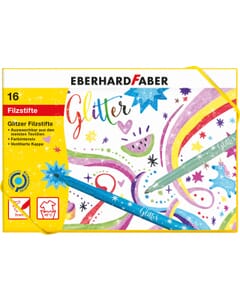 Viltstiften Eberhard Faber glitter assorti doos á 16 kleuren
