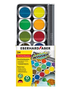 Boîte de peinture Eberhard Faber Winner 24 couleurs avec palette de mélange