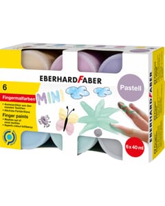Vingerverf Eberhard Faber ass. kleuren pastel 6x40ml in karton