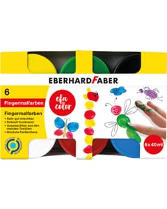 Vingerverf Eberhard Faber ass.kleuren 6x40ml in karton