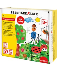 vingerverf Eberhard Faber 100ml geel, rood, blauw, groen