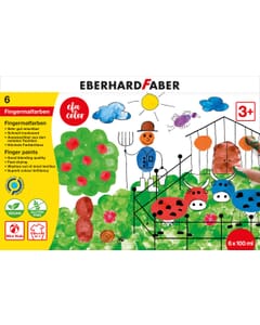 vingerverf Eberhard Faber 100ml geel, rood, blauw, groen, wit, zwart