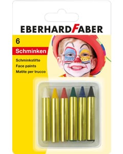 schminkstiften Eberhard Faber klein, set 6 kleuren op blisterkaart