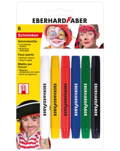 schminkstiften Eberhard Faber draaibaar set 6 kleuren op blisterkaart