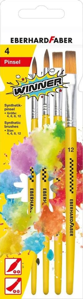 Penselenset Eberhard Faber synthetisch maat 4-6-8-12