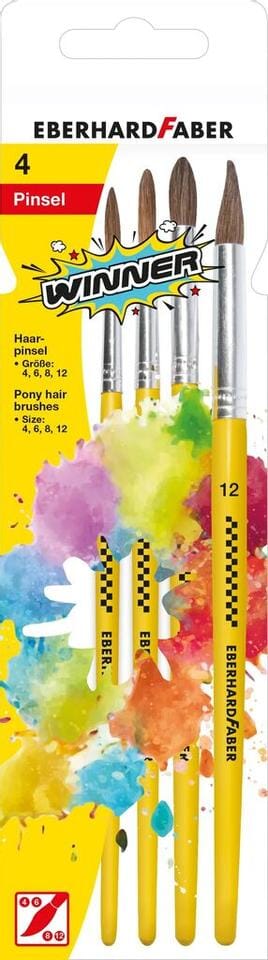 Penselenset Eberhard Faber ponyhaar maat 4-6-8-12
