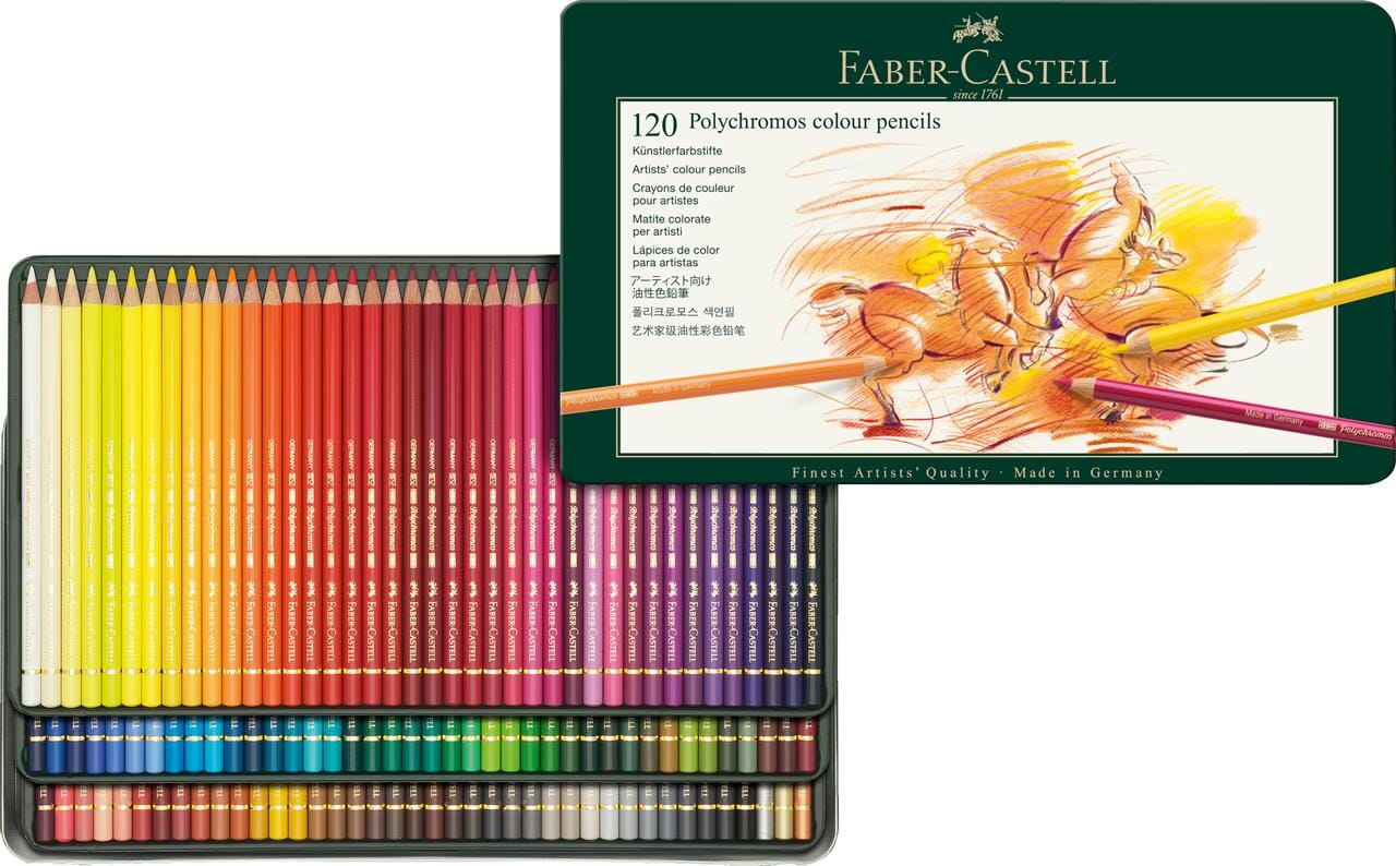 Kleurpotlood Faber-Castell Polychromos 3,8mm kerndikte blik à 120 stuks