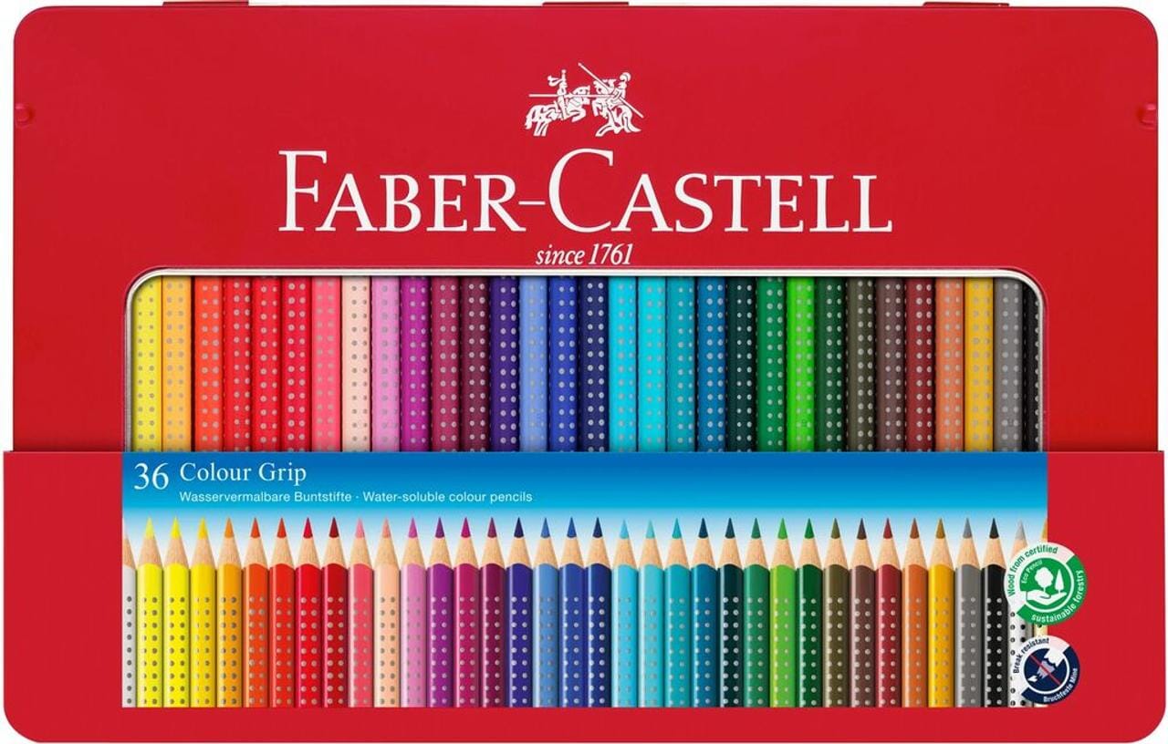 Kleurpotlood Faber-Castell Grip 2001 metalen etui a 36 stuks