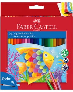 aquarelpotlood Faber-Castell etui a 24 stuks + penseel