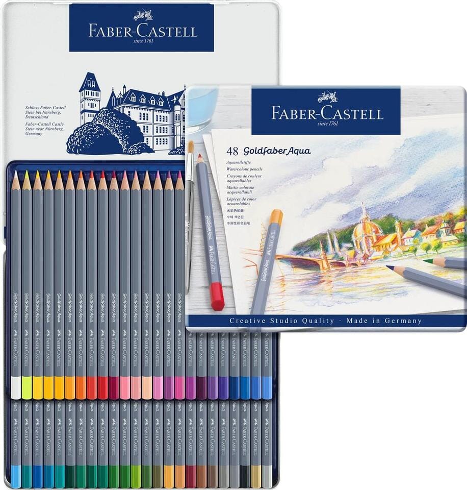 Aquarelkleurpotlood Faber-Castell Goldfaber etui 48 stuks