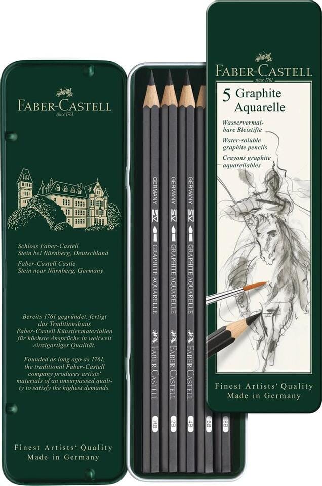 Aquarelpotlood Faber-Castell Graphite etui a 5 stuks