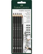 aquarelpotlood Faber-Castell Graphite blister 5 stuks + penseel