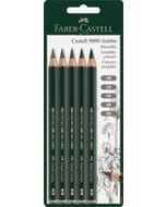 Crayon set Faber-Castell 9000 Jumbo 5 graduations HB-2B-4B-6B-8B op blister