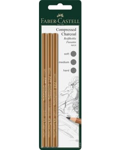 houtskool Faber-Castell Pitt Monochrome geperst 3 stuks op blister