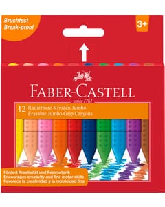 Waskrijt Faber- Castell Jumbo GRIP doos 12 stuks