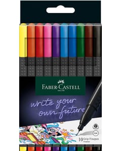 Fineliner Faber Castell GRIP 0,4mm étui 10 pces assorti
