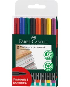 marker Faber Castell Multimark permanent S 8-delig etui