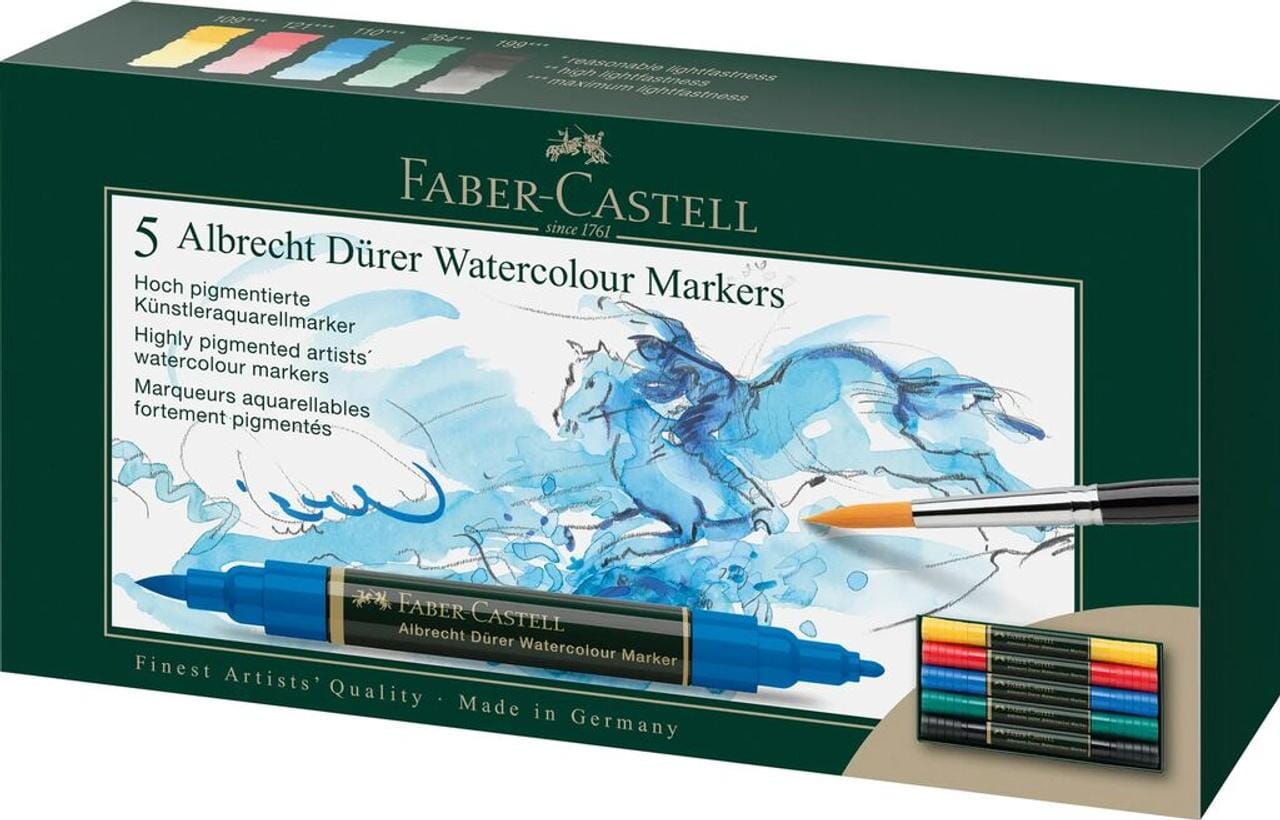 Aquarel marker Faber-Castell Albrecht Dürer doos a 5 stuks