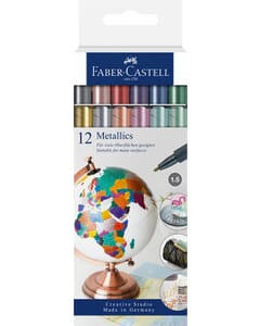 Marker Faber-Castell Metallic kleur assorti 12 stuks in etui