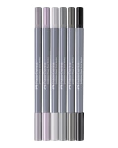 Duo aquarelmarker Faber-Castell Goldfaber etui 6 stuks Shades of grey