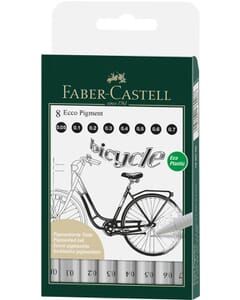 Tekenpen Faber-Castell Ecco pigment 8 st. diverse lijnbreedtes